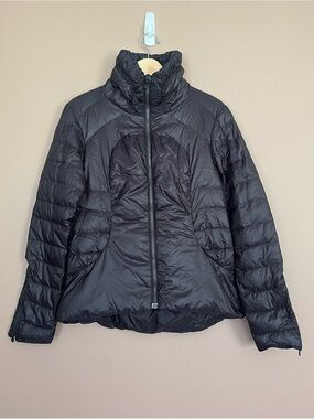 {Lululemon} Down Town Puffy Down Puffer Jacket in Black - Womens 10